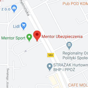 Mentor Ubezpieczenia - Agencja ubezpieczeń w Toruniu - lokalizacja na mapie